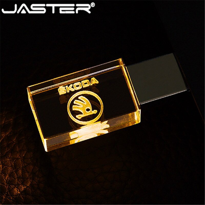 JASTER Skoda logo crystal + metal USB flash drive pendrive 4GB 8GB 16GB ...