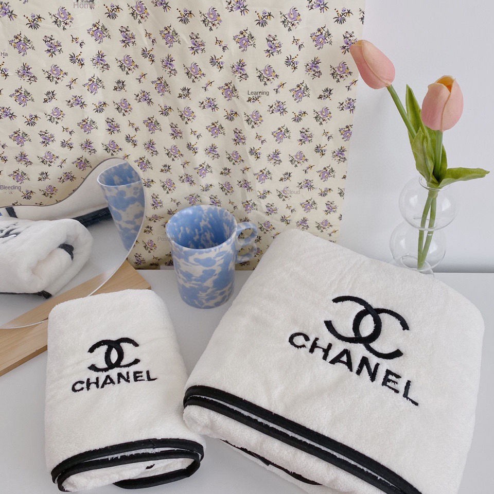 CHANEL Bath Towel Towel Set Gift Bag Packaging Adult Home Use Absorbent No Lint Facecloth
