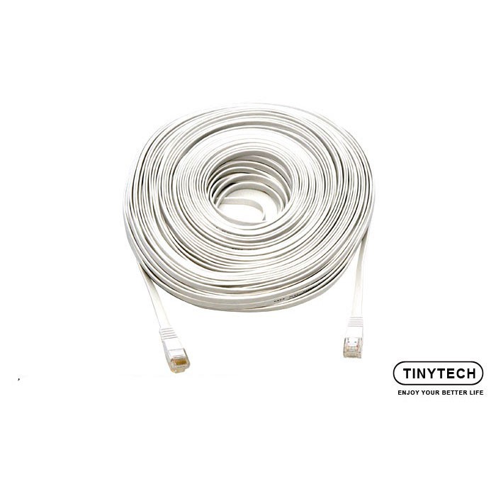 TINYTECH CAT7 NETWORK FLAT CABLE 40M METER WHITE | Shopee Philippines