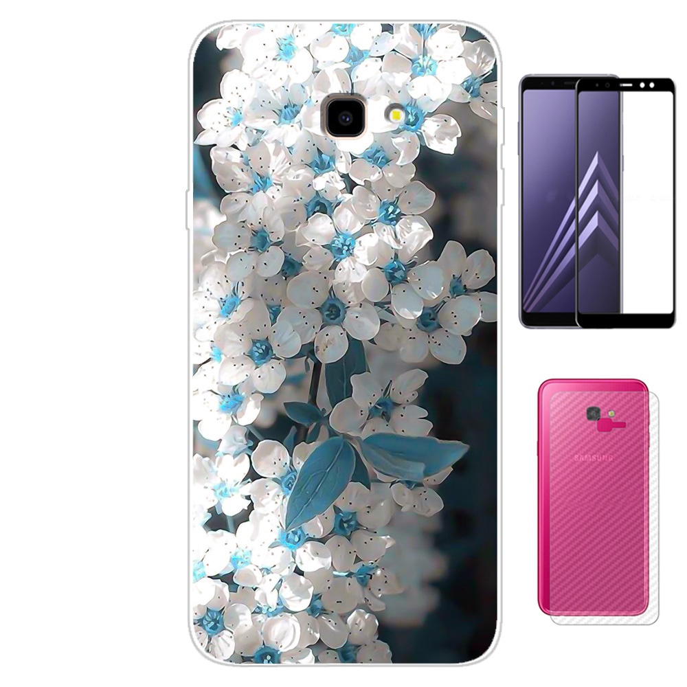 IN Samsung Galaxy J4 Core J4 Plus J4 2018 J6 2018 J6 Plus J8 2018 Case  with Tempered Glass Protector and Back Film
