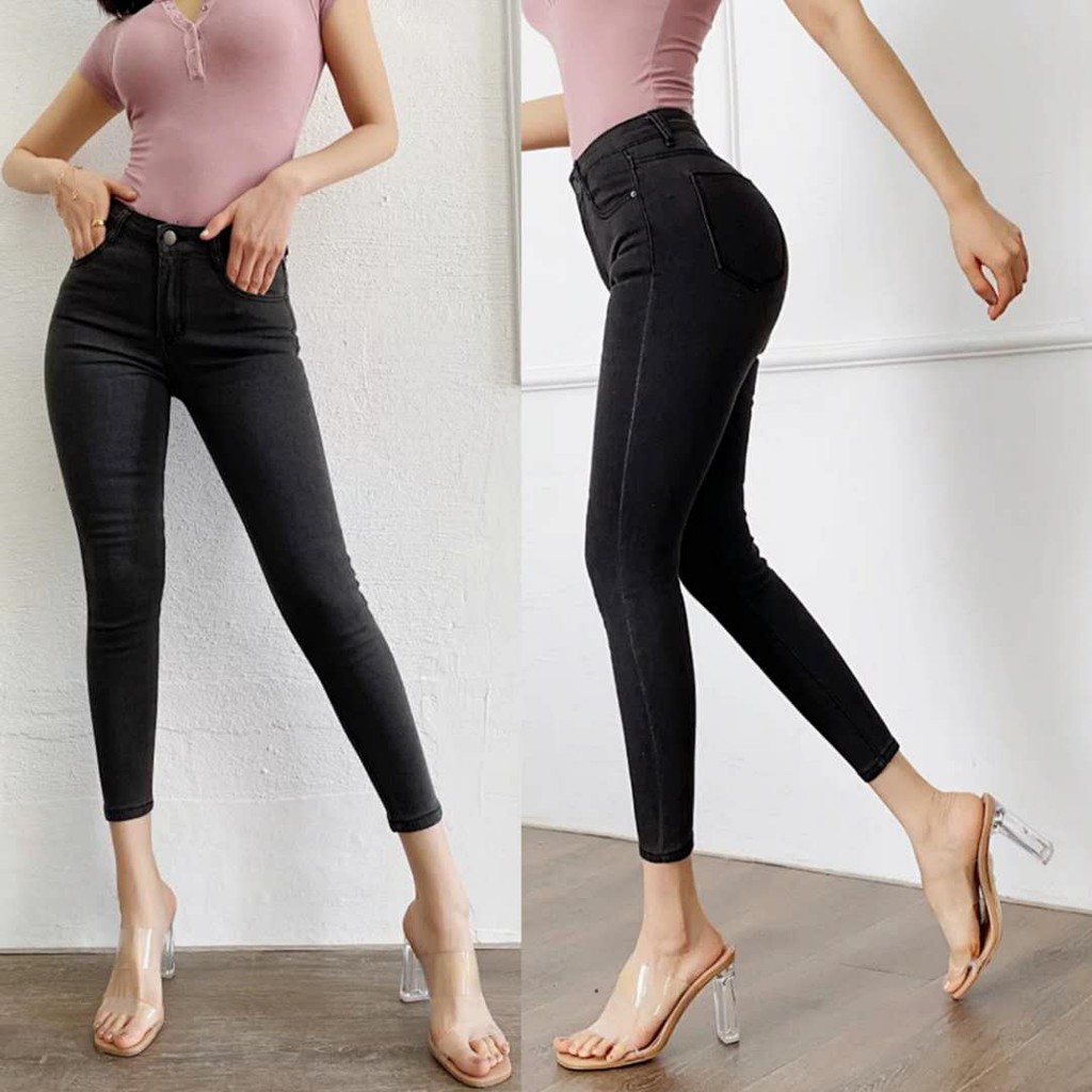 Korean High Waist pants skinny jeans stretchable