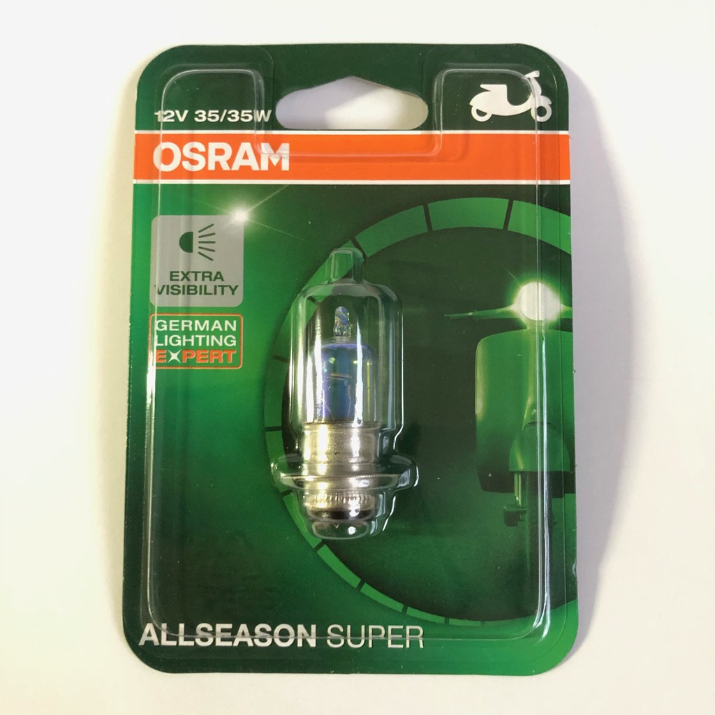 OSRAM Motorcycle Headlight Halogen Bulb All Season T19/1 Leg 12V