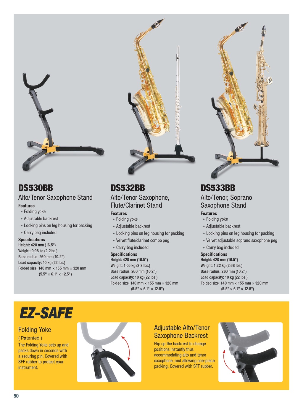Support Hercules DS640BB Pour Flûte Et Clarinette | Pied Télescopique Velours | Compact Et Stable