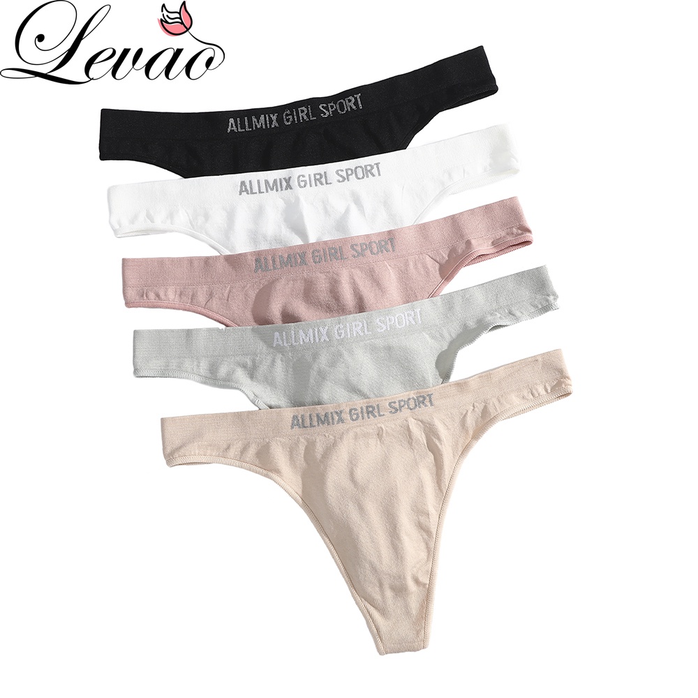 Levao Women's Panties Cotton Panty Sports Thong Sexy Low Waist