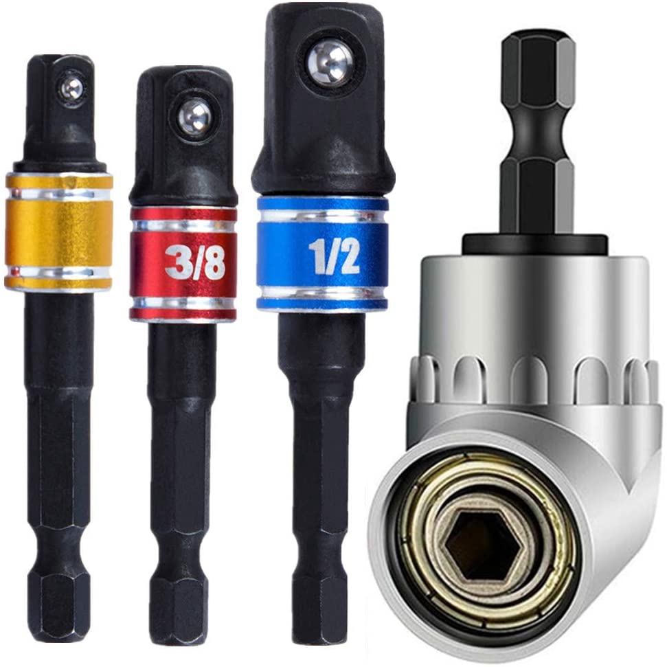 3Pcs 1/4" 3/8" 1/2" Impact Grade Driver Socket Adapter Extension Set ...