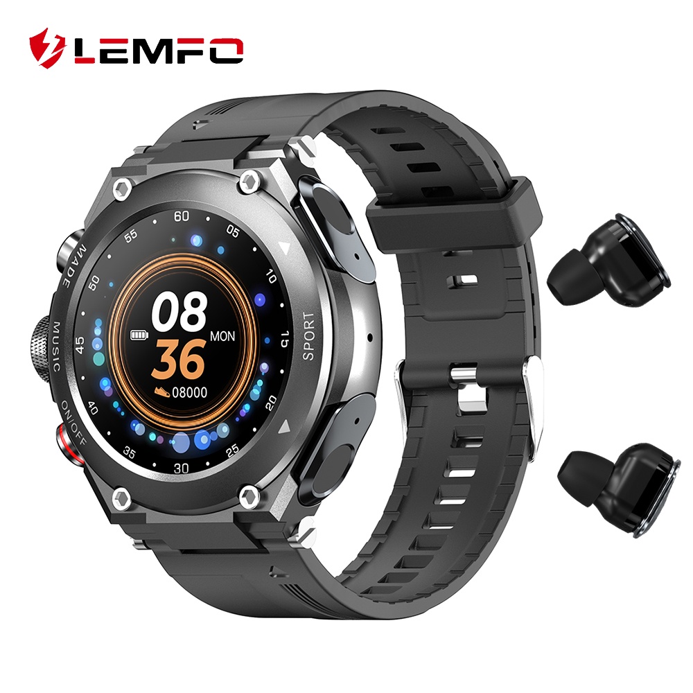 LEMFO T92 Smart Watch Men TWS Bluetooth 5.0 Earphone Call