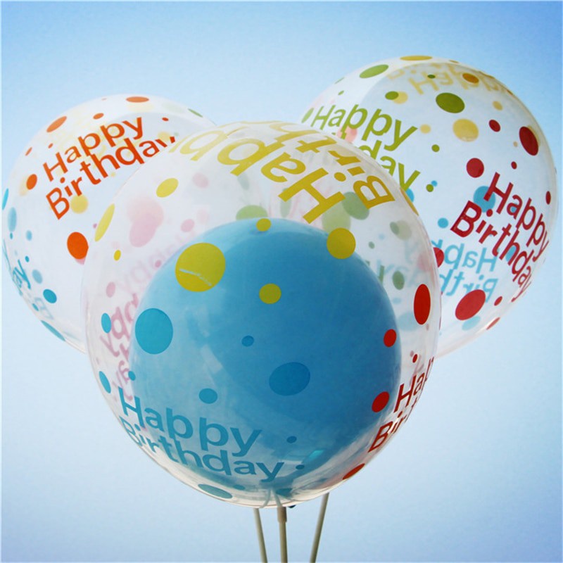 Happy Birthday Printed Latex Balloons Birthday Party Needs Transparent ...