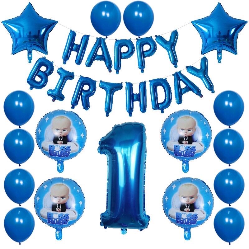 30pcs/set BABY BOSS Balloon Happy Birthday Banner Party Decoration ...
