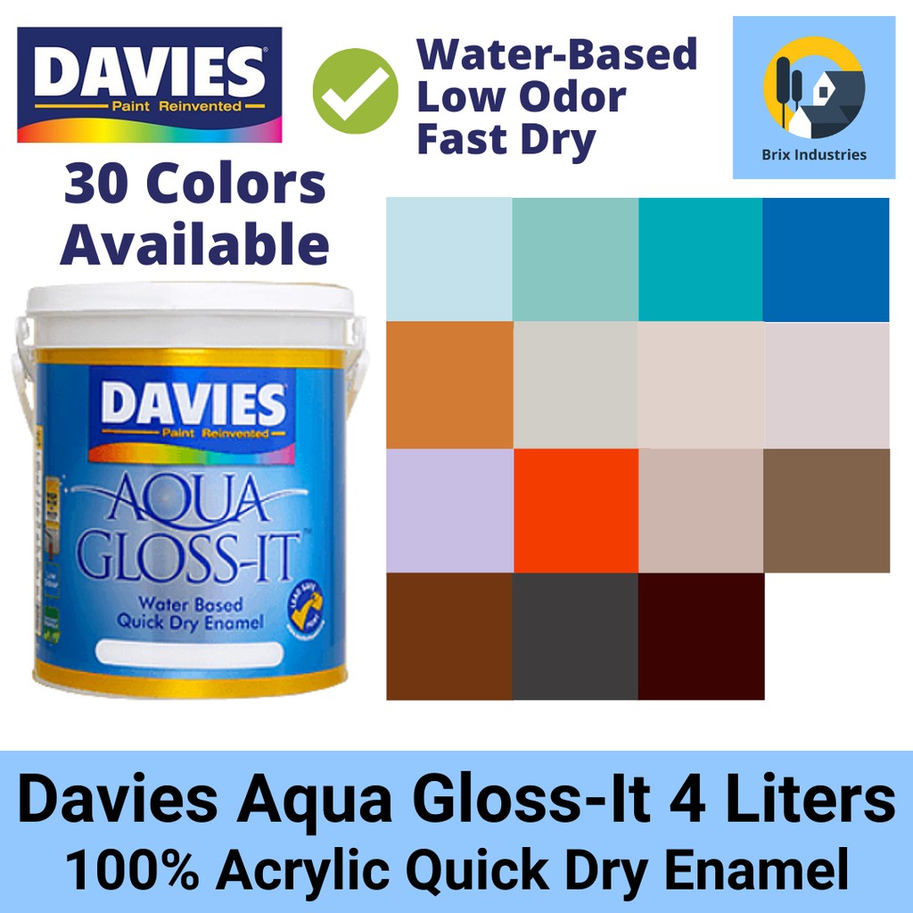 Davies Aqua Gloss It Odorless Water Based Paint 4 Liters (Gallon