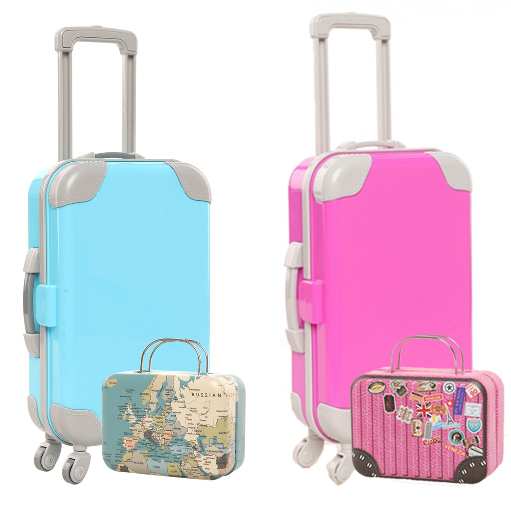 Mini Doll Furniture Travel Suitcase Trunk Case Luggage For Barbie 1/6 11.5  inch Doll Accessories DIY