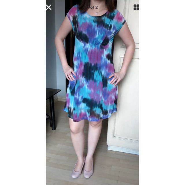 watercolor print h m chiffon corporate mini maternity dress Shopee Philippines