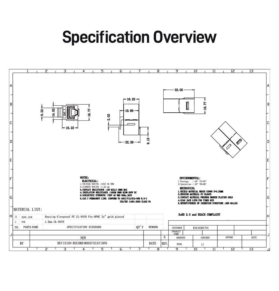 TRIPLETT CAT7 Shielded Keystone Jack,10PK,Metallic CAT7-KJSWH-10PK - The Home Depot - View #11