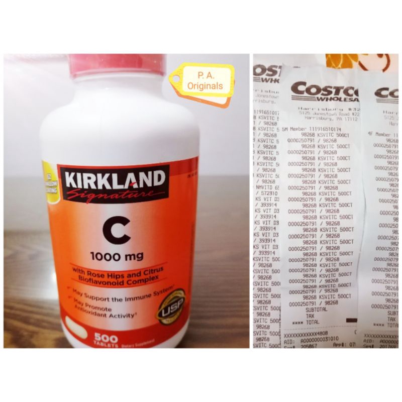 KIRKLAND Vitamin C Costco USA 500 Tabs 1000 mg (EXP.10/25) Shopee