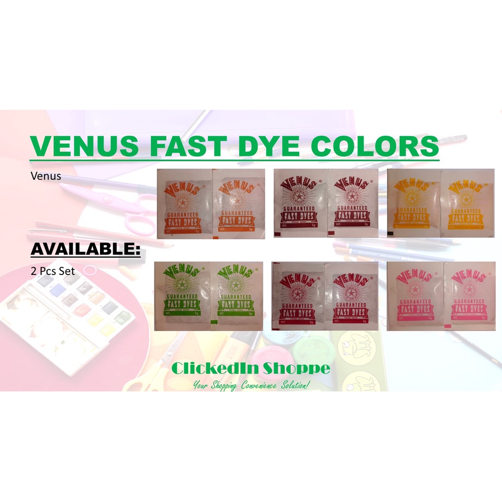 Venus Fast Dyes (Jubos) 2 Pcs. Set 2 Grams Each (2 Pcs. Set) | Shopee ...