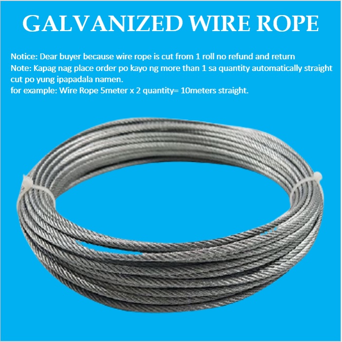 Steel Cable Wire Rope 6mm 8mm 10mm 5m15m Galvanized Steel Wire Rope