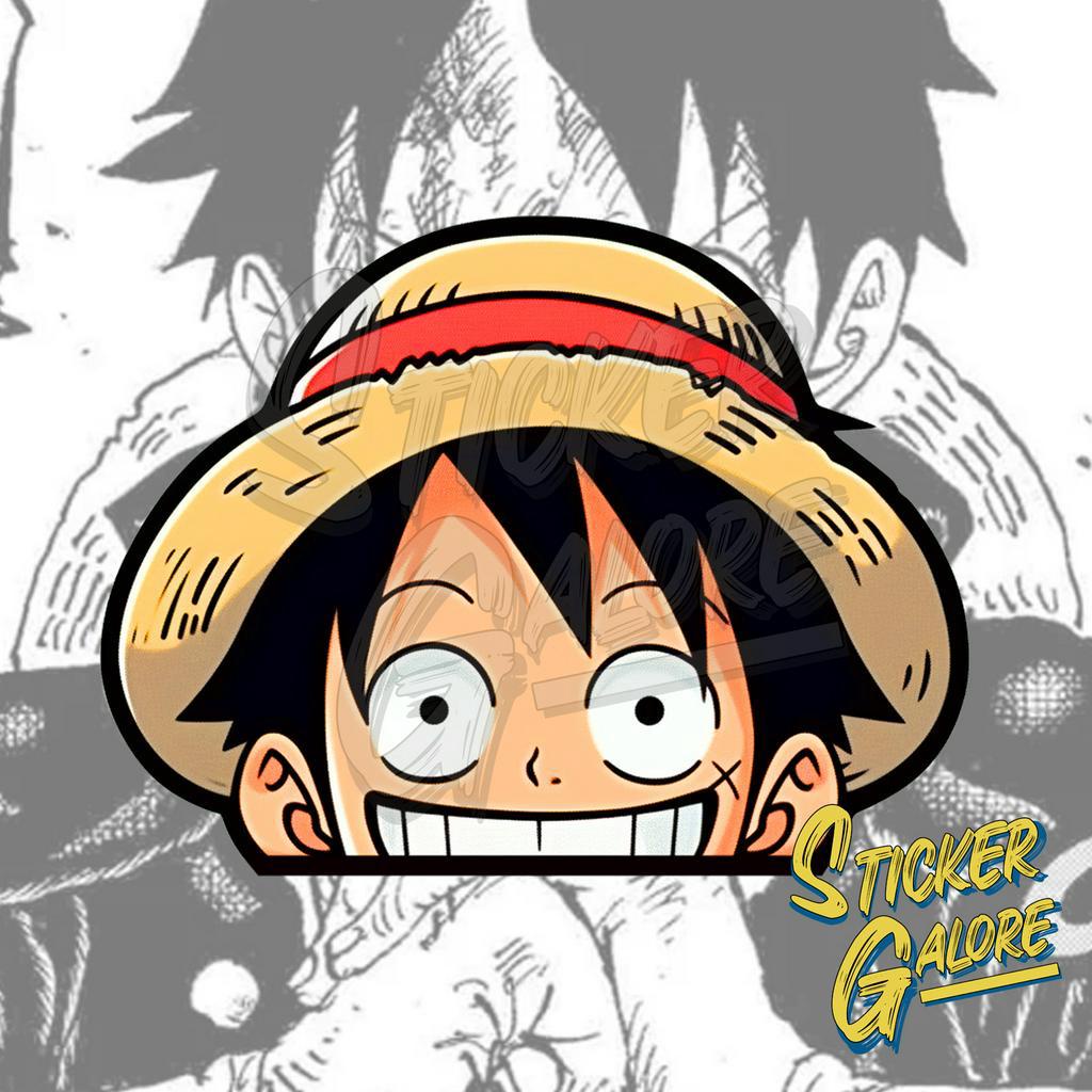 LUFFY ONE PIECE PEEKER STICKERS | WATERPROOF STICKERS | VINYL LAMINATED ...