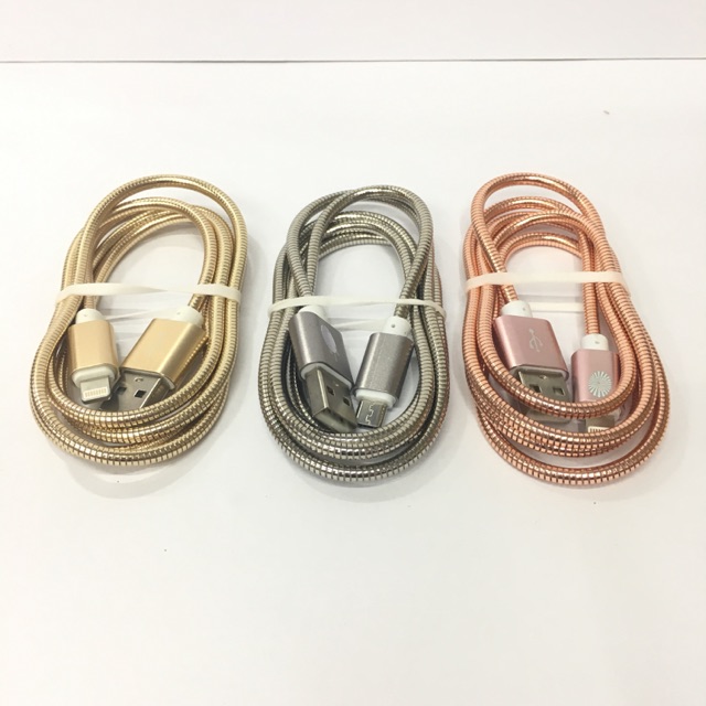 Metal Spring Cable Fast Charge Cable for Android and Iphone | Shopee ...