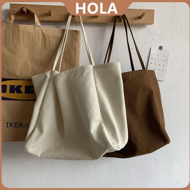 Hola Large Bag Simple Korean New Fashion Canvas Tote Bag Big Casual ...