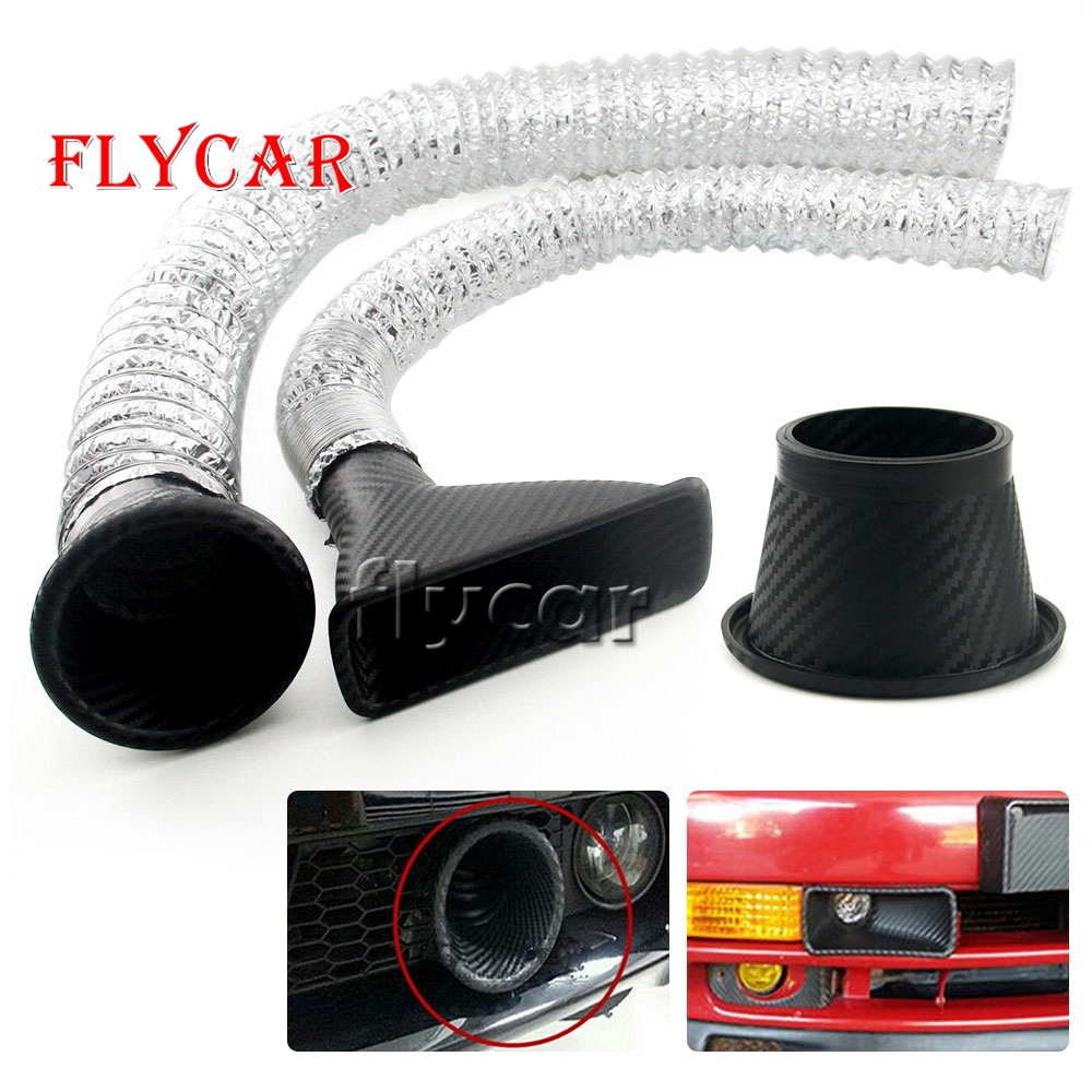 Car Universal Front Bumper Turbo Air Intake Pipe Kit ABS Turbine Inlet