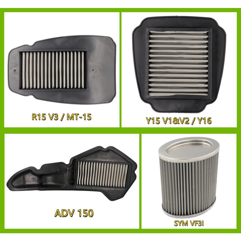 RAPIDO STAINLESS STEEL RACING AIR FILTER Y15 V1&V2/ Y16/ ADV150/ R15 V3/ MT15/ SYM VF3I