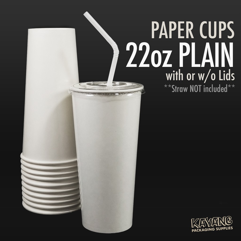 [50pcs] Paper Cup 22oz with Lid SET! - (90mm) High Quality - Party Cups ...