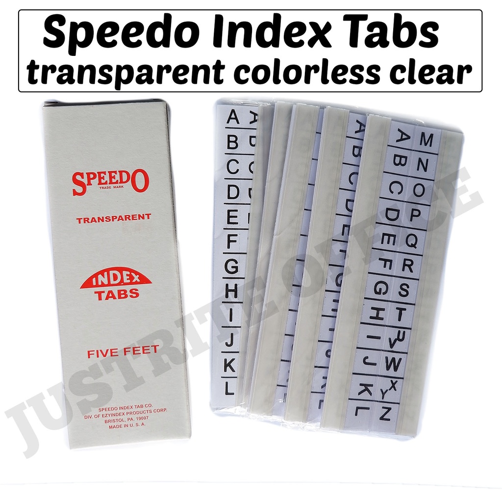 Speedo Index Tabs CLEAR COLORLESS / 5 Sets Shopee Philippines