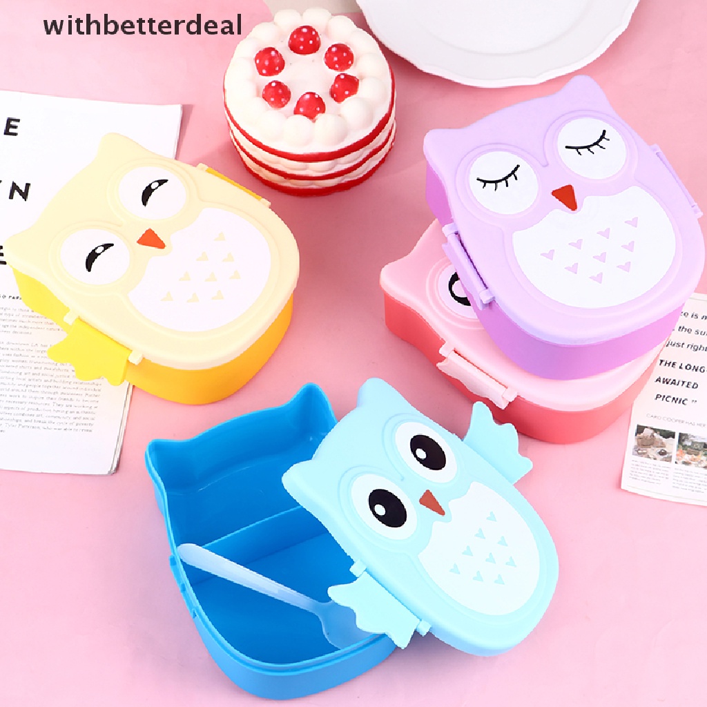 Withbetter Cartoon Owl Portable Lunch Box Food Storage Container Salad