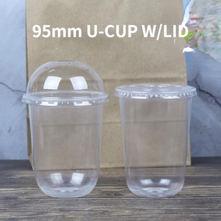 [100pcs] Plastic U CUP with Lids SET (8oz, 12oz, 16oz, 22oz) 95mm for ...