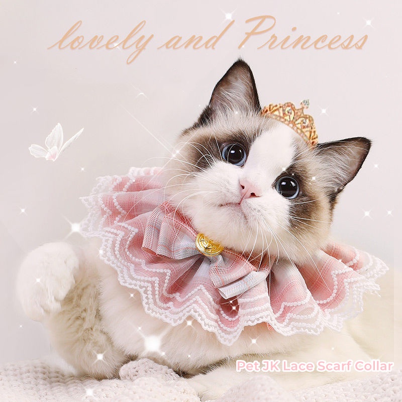 Pet Lase Scarf Collar Cute Cat Scarf Collar with lase Princess Cat Neck