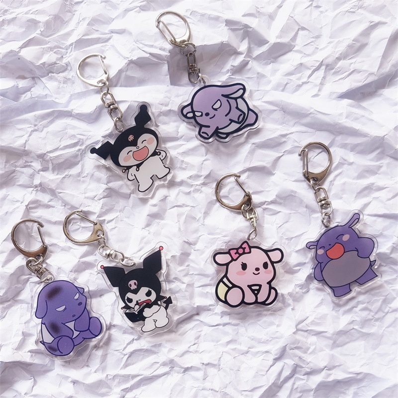 Sanrio Acrylic Keychain Kuromi Baku Cute Bag Pendant Decorative Key