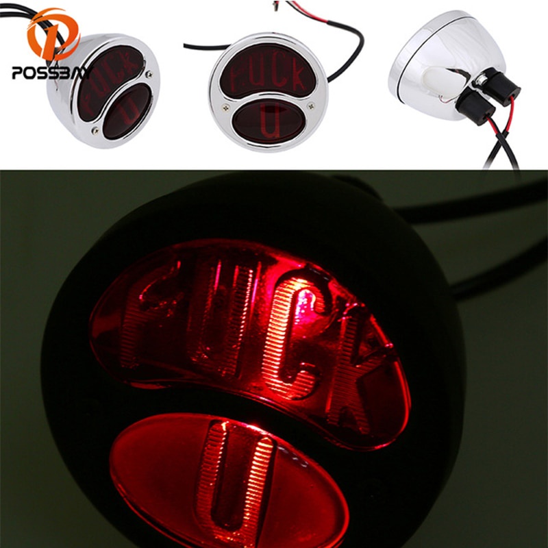 Possbay Motorcycle Tail Light Bike Rear Fender Taillight Led Brake Flasher Lights For Harley 7804