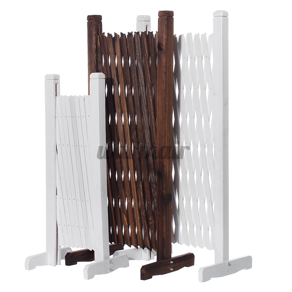 Expanding portable fence wooden screen pet gate kid outlet safety dog lawn patio garden