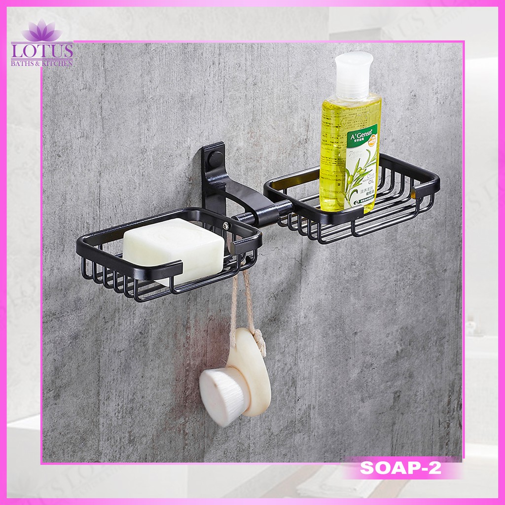 Aluminum Bath Shampoo Holder  Black Soap Holder Bathroom