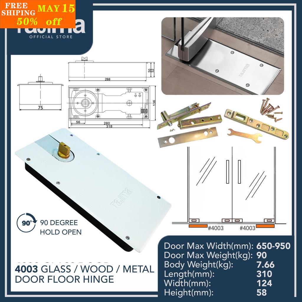 Tajima Glass or Wood Door Floor Hinge Shopee Philippines
