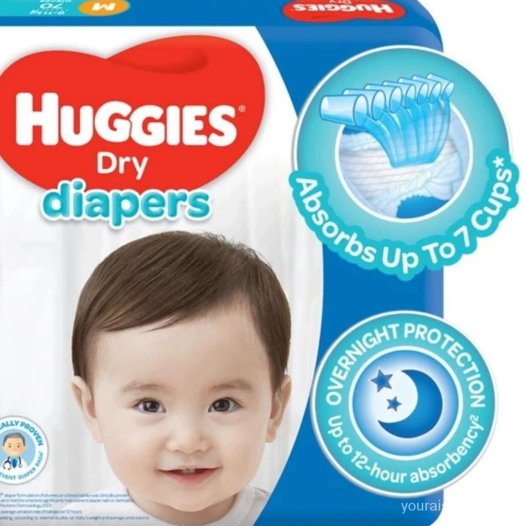 Huggies Dry Taped Diapers Super Jumbo Pack Medium 70s 5zk3 Shopee