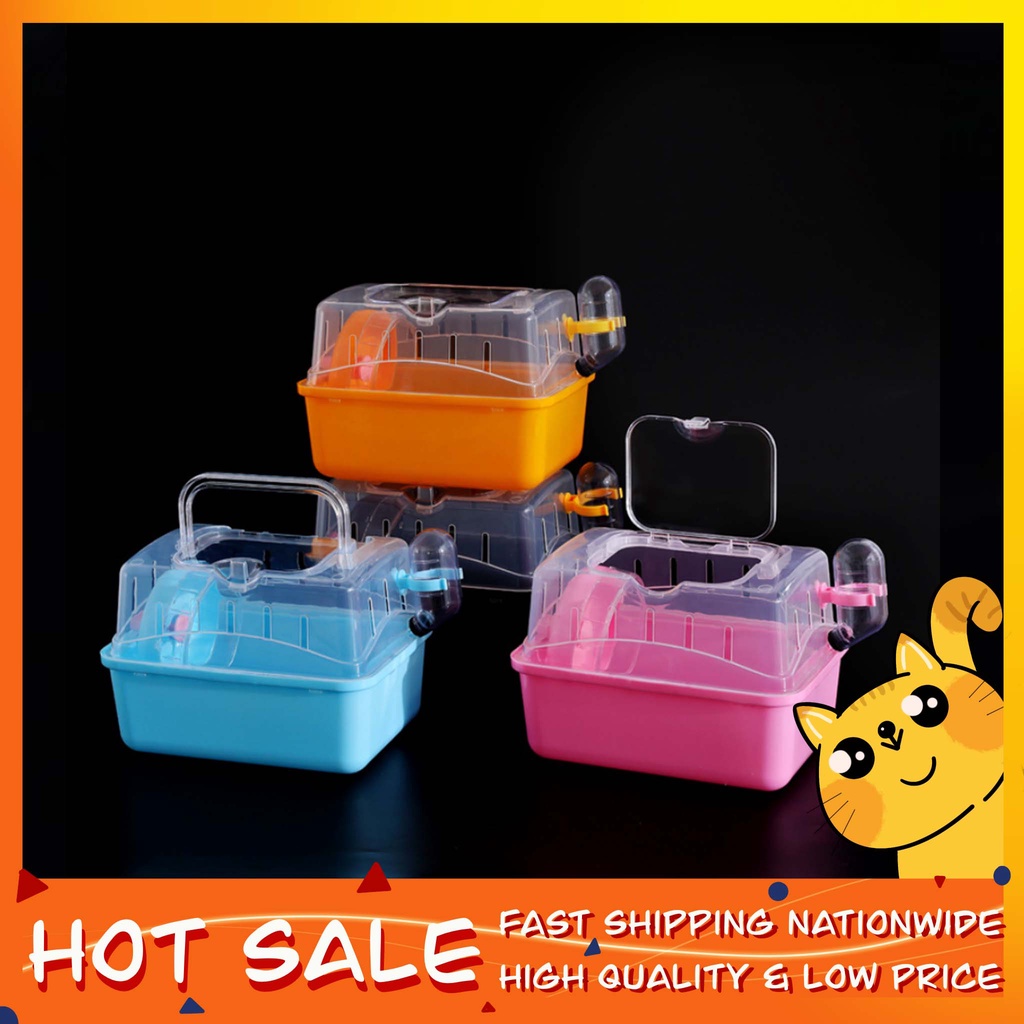 Small Pet House Portable Hamster Cage Plastic Luxury Pet Cages | Shopee ...