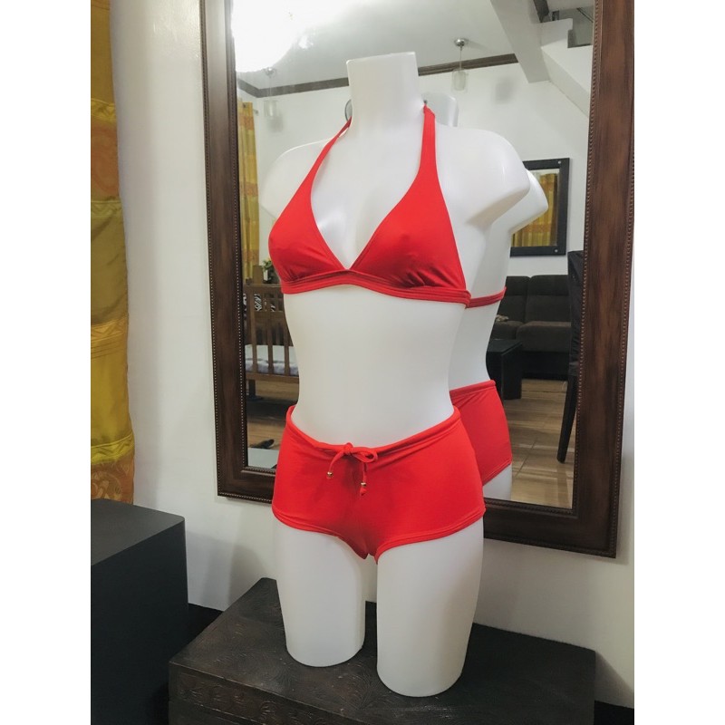 Red Two piece Swimsuit Swimwear XS S M