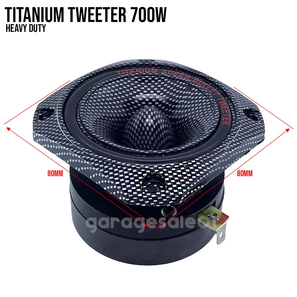 GS 4-Inch Square Titanium Tweeter 700W Heavy Magnet Driver Unit for ...