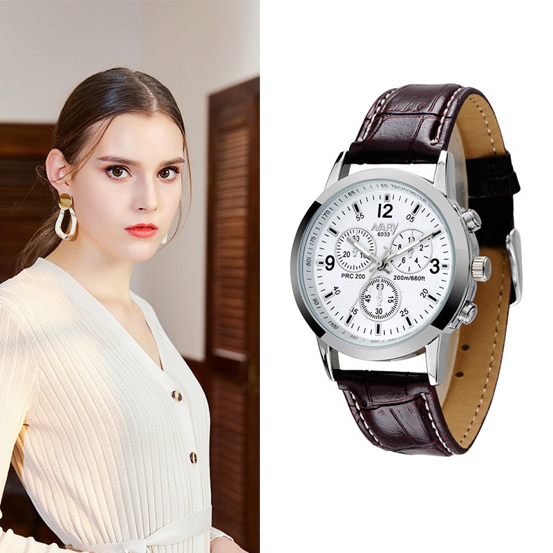 Nary 6033 Women Fashion Casual Watch Waterproof Leather Strap Luxury Lady Wristwatches Original Quartz Watches For Women Shopee Philippines