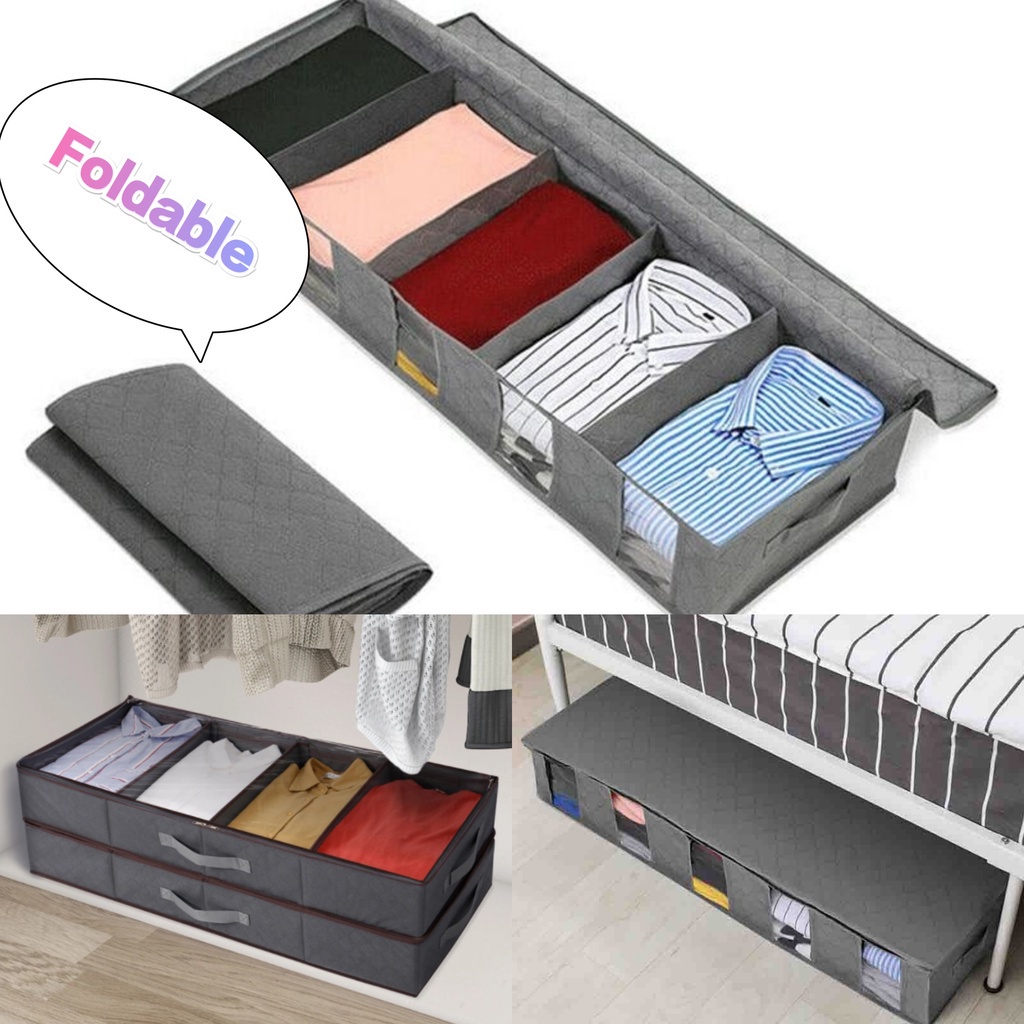 Under bed storage box Foldable Storage Box with Lid Clothes underwear