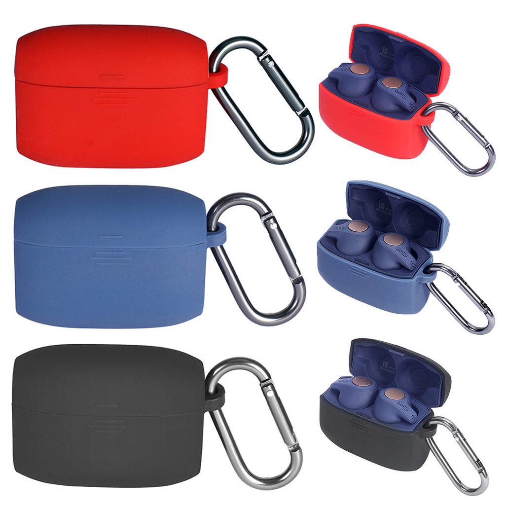 Étui De Protection En Silicone + Crochets Pour écouteurs Jabra Elite Active 65t - NEUF