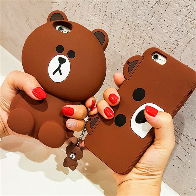 Korea New Hot Teddy Bear Cute Animal Phone Case For iPhone 14 Pro - Main Image