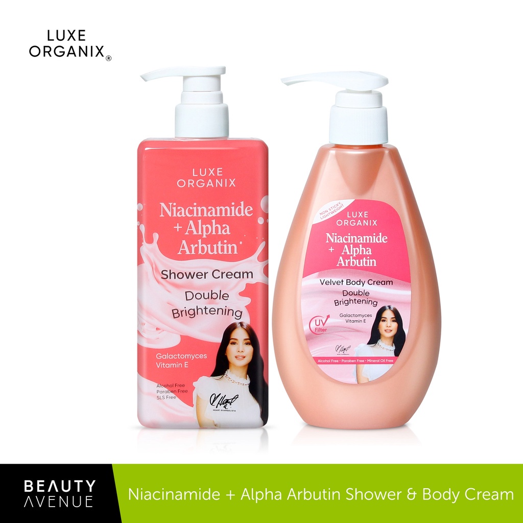 Luxe Organix Niacinamide & Alpha Arbutin Shower Cream 400ml + Velvet