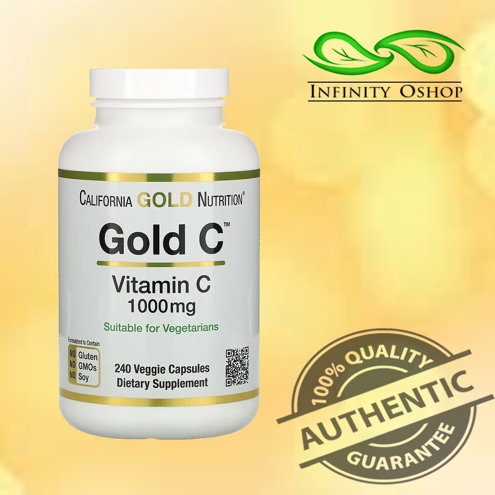 California Gold Nutrition, Gold C, Vitamin C-1000mg, 240 Veggie Caps ...
