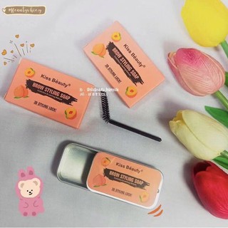 S.p.j New Kiss Beauty Peach Eyebrow Soap Wax With Brush,waterproof 