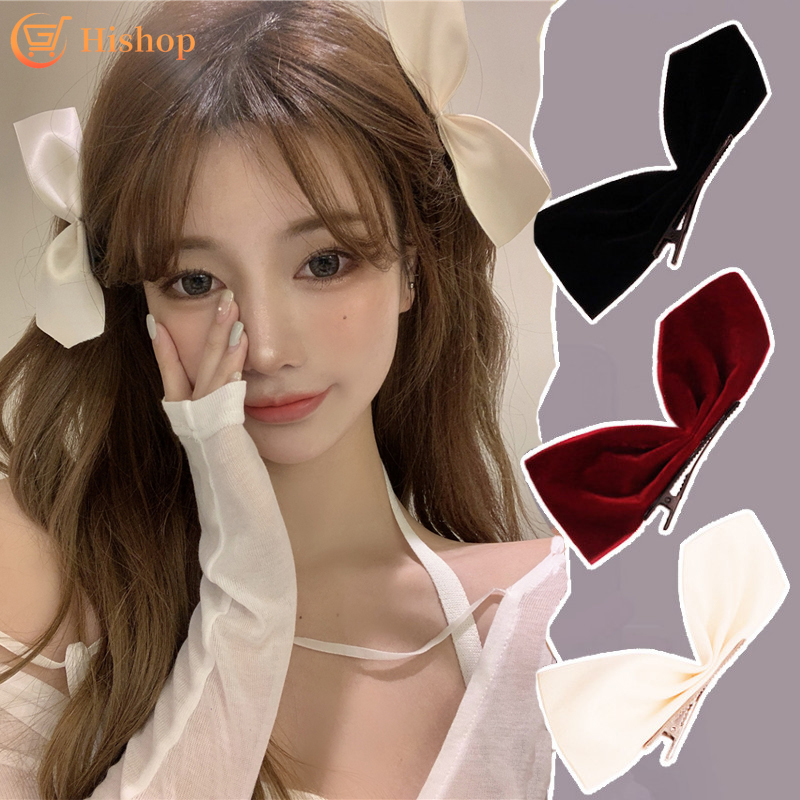 Jisoo Same Style Bow Knot Hair Clips Cute Elegant Hairpin Side Clips