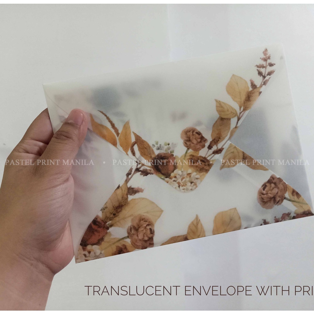 5x7 Printed or Plain Translucent wedding envelope /Baronial Envelope