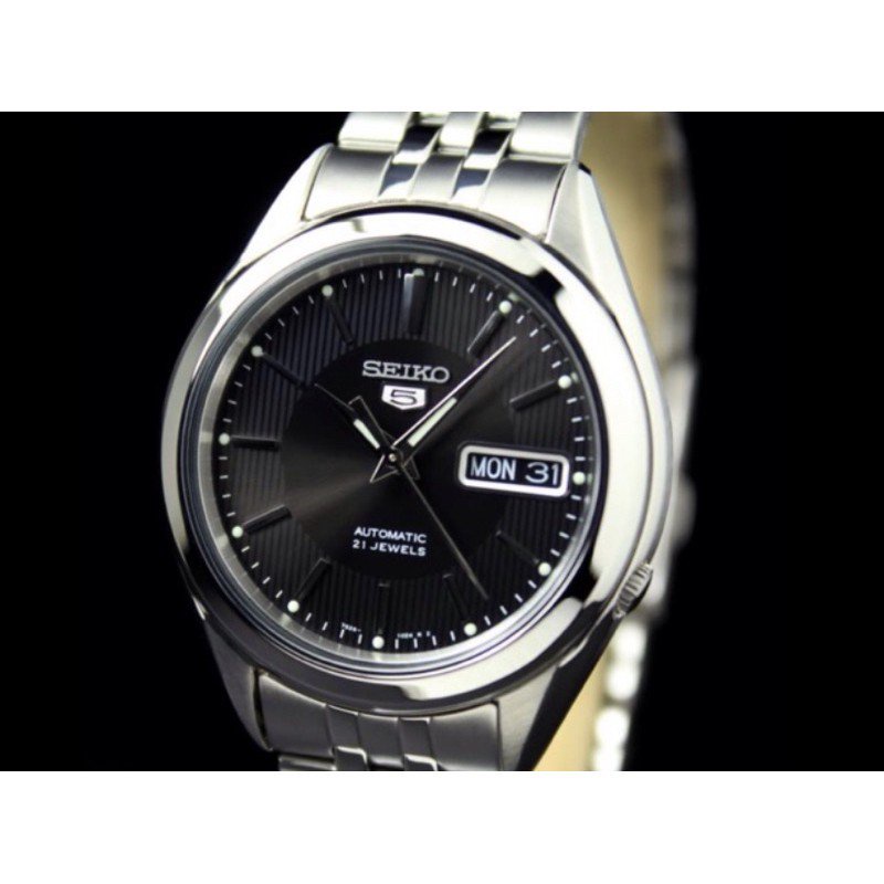 New Seiko Mens SNKL23 Seiko 5 Black Dial Stainless Steel Automatic