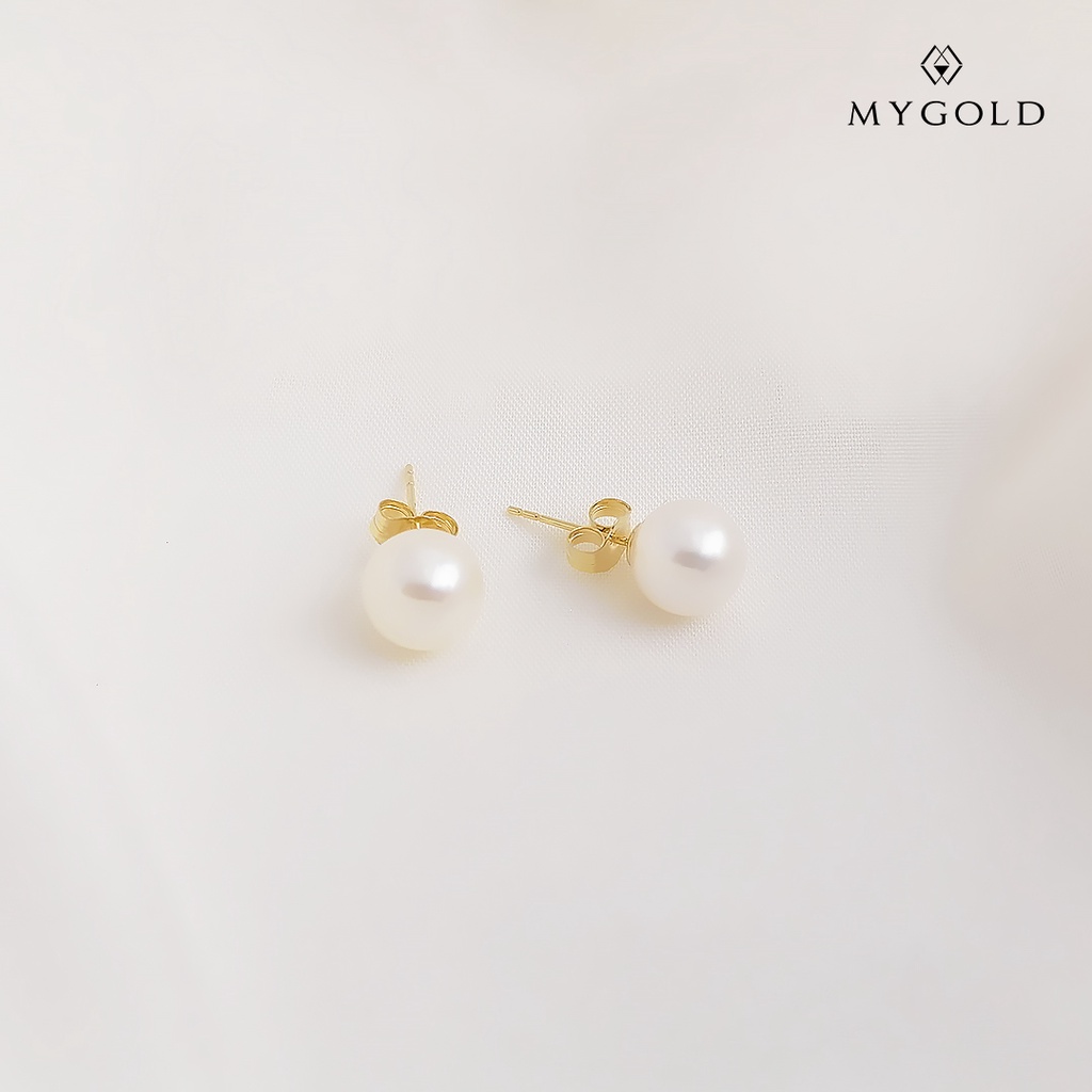 MyGold Pawnable & Authentic 14K Italian Gold Freshwater Pearl Stud ...