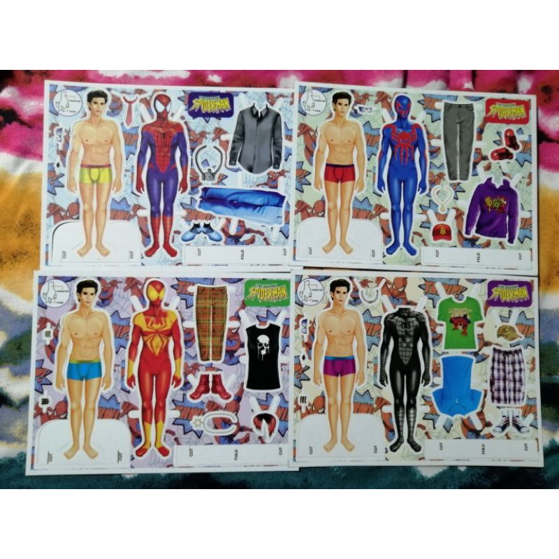 Spiderman Paperdoll 40pcs(4design) | Shopee Philippines